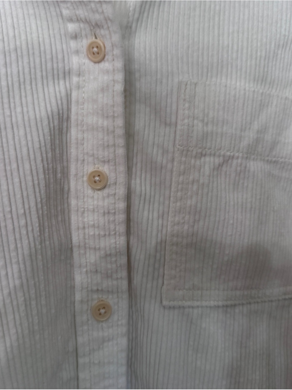 Madewell Cream Corduroy Button Up Cropped Shirt ~ Size XS - Picture 4 of 14